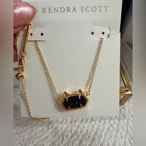 Kendra Scott Elisa Cat Pendant Necklace- NWT (black cat lovers:)